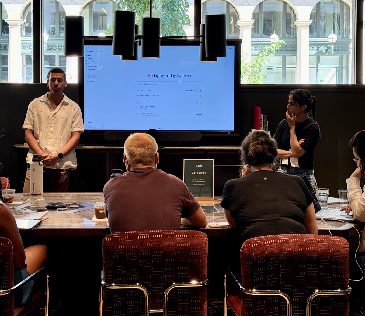 A live Claude demo at an AI Build Club DC session