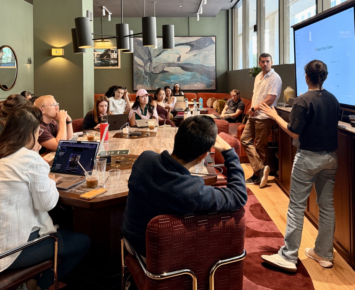 A full room of builders at an AI Build Club DC workshop